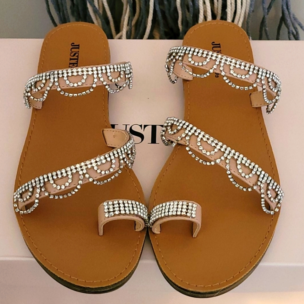 ‼️BOGO‼️Embellished flat Sandles from JustFab